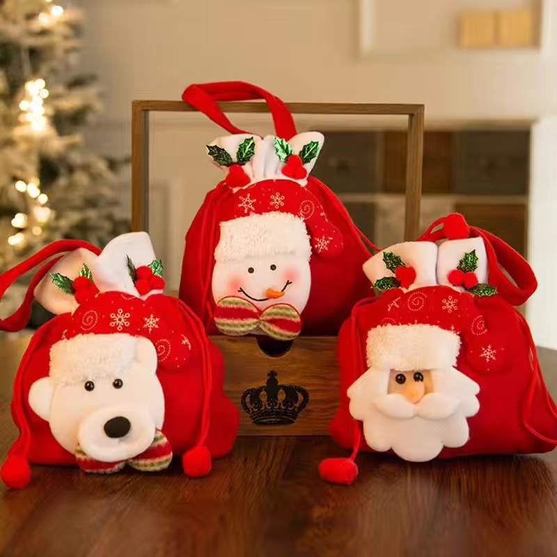 Christmas Gift Bag Apple Bag Christmas Eve Candy Bag Small Gift Tote Bag
