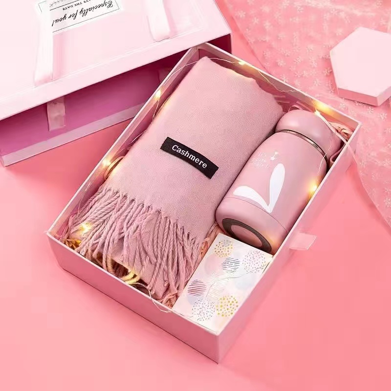 Birthday Christmas Scarf Thermos Cup Gift Box